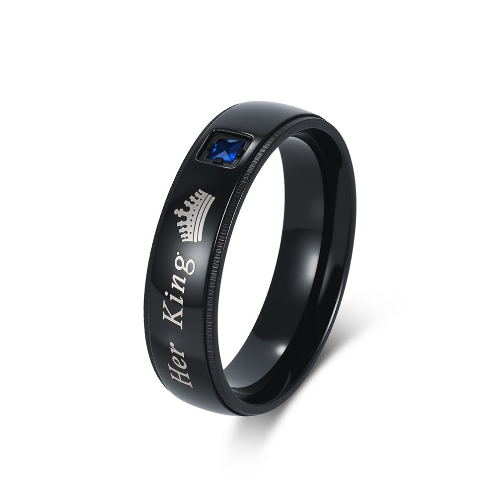 Planderful Everyday Genie King And Queen Couple Ring Stainless Steel Unisex Engagement Protection