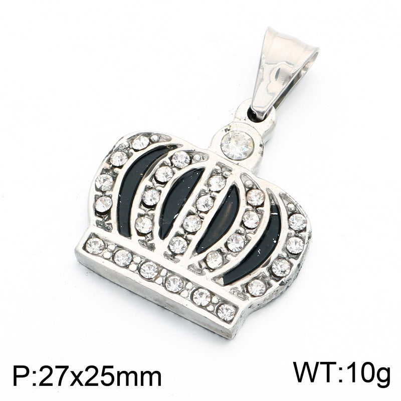 Hiphop Hip Hop Crown Auspicious Pendant, Rock Club Full Of Zircon Cartoon Frog Necklace