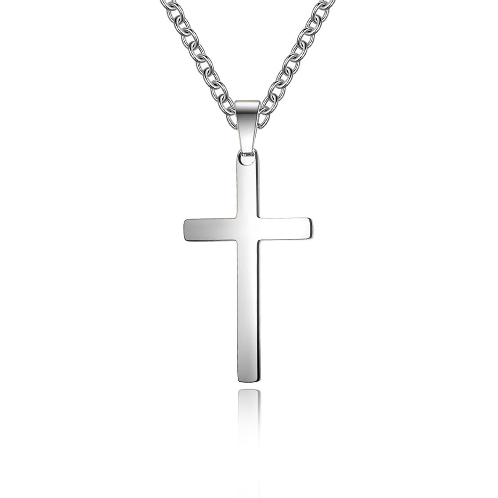 European And American Simple Stylish Stainless Steel Cross Pendant For Men