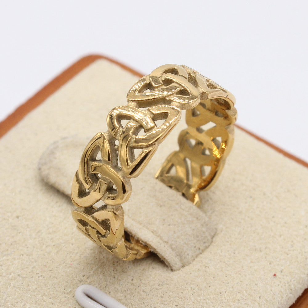 Planderful Steel Viking Celtic Ring For Men And Unisex Retro Protection Statement Size 7 To 12