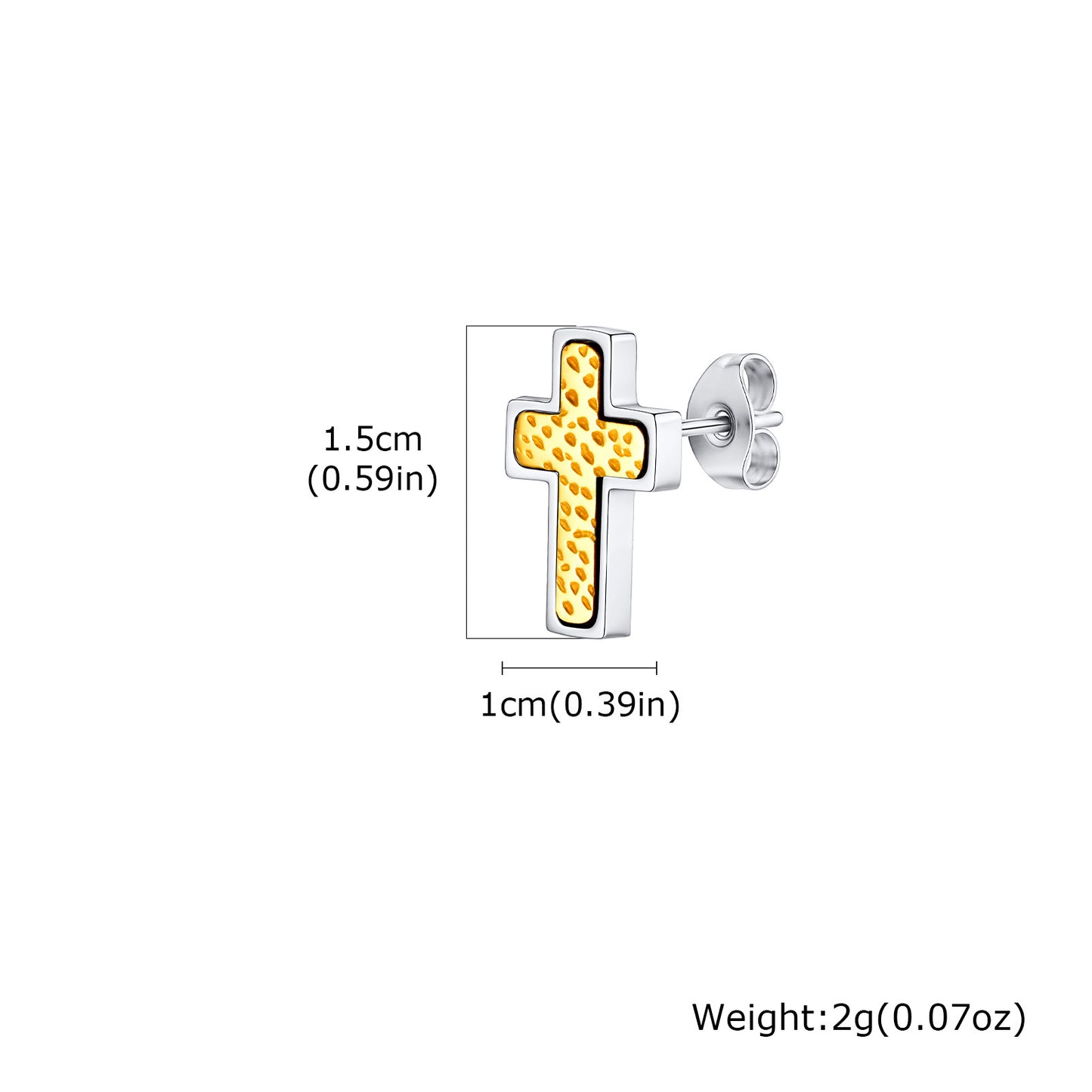 Planderful Men's Stainless Steel Hammer Cross Earrings