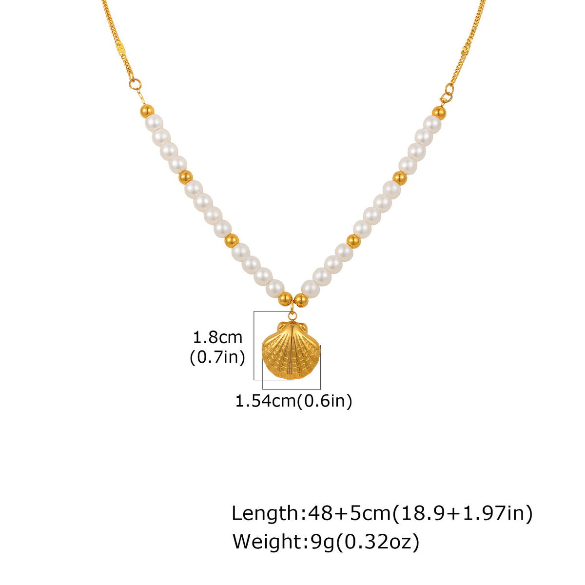 Stainless Steel Pearl Floral Necklace