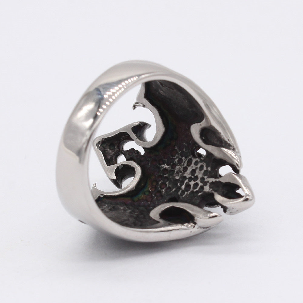 Flame Skull Titanium Steel Ring