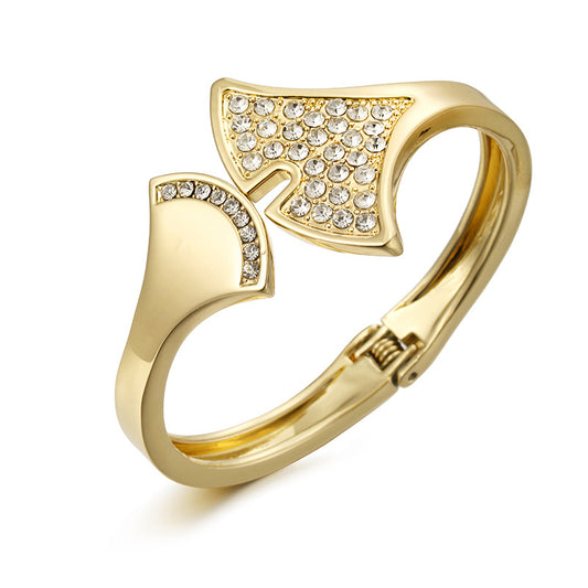 European Asymmetrical Rhinestone Bracelet for Women - High-End Clothing Accessory