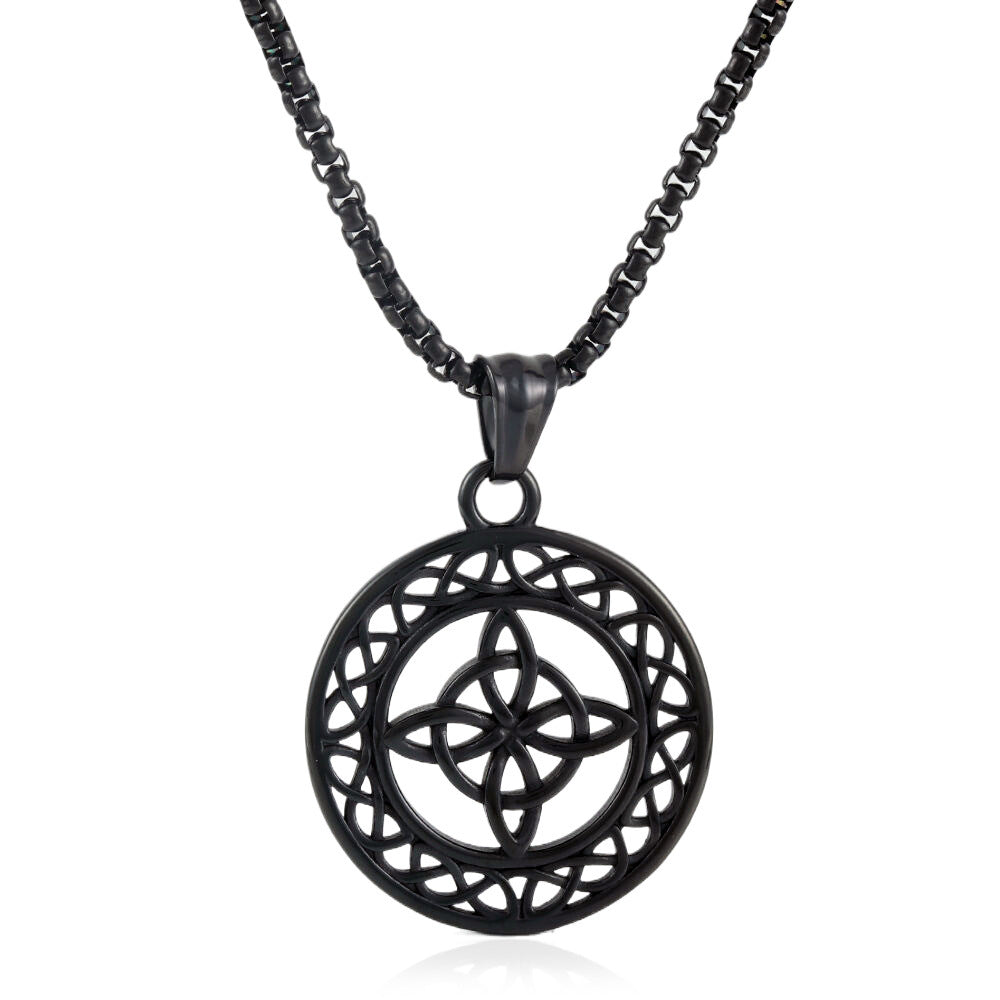 European And American Stainless Steel Hollow Cross Knot Pendant