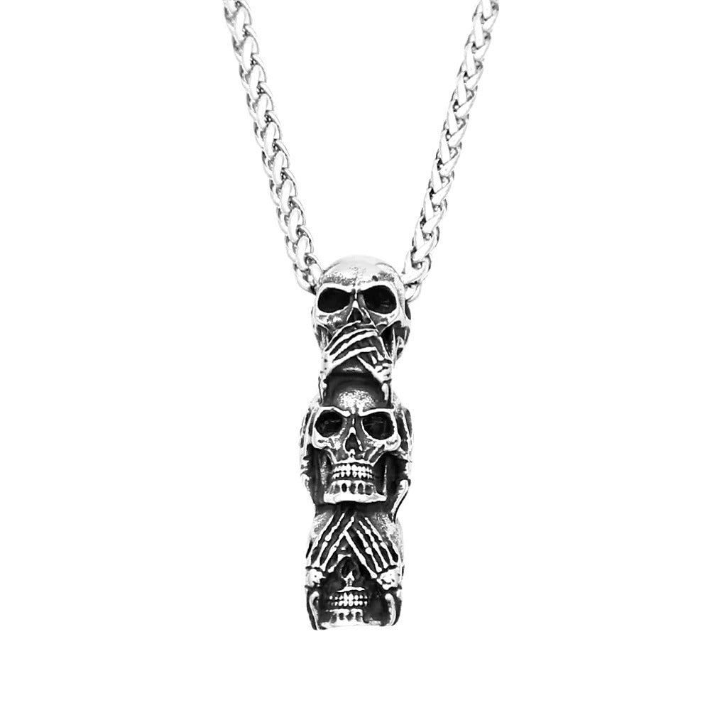 Skull Casting Stainless Steel Men's Pendant Necklace