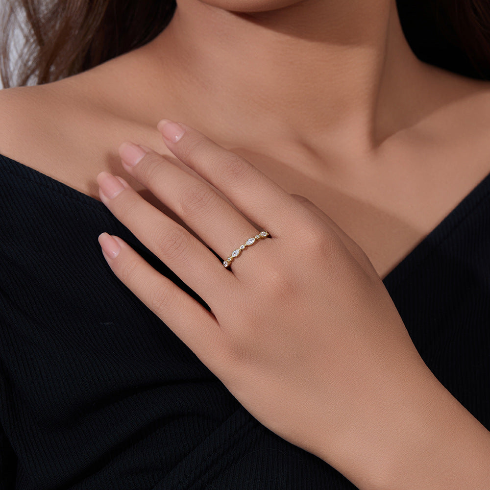 S925 Sterling Silver Zircon Ring, Stacked Ring Jewelry,
