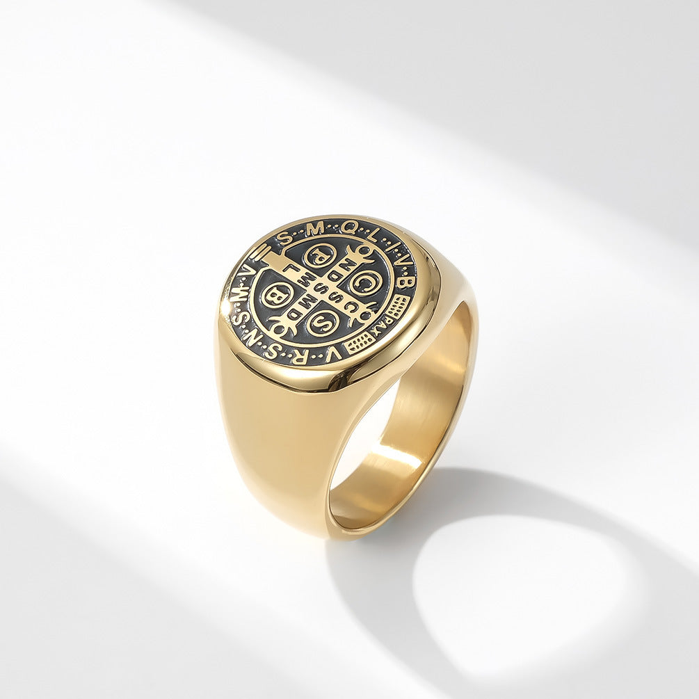 Steel Ring - Statement Cross Ring Jewelry