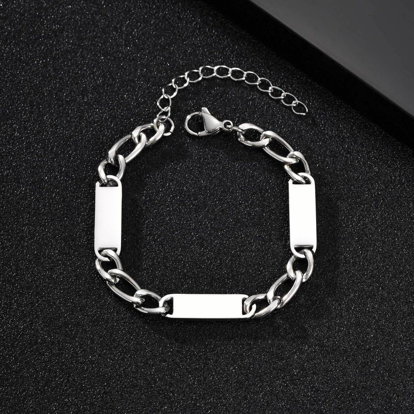 Planderful Mens Stainless Steel Personalized Bracelet