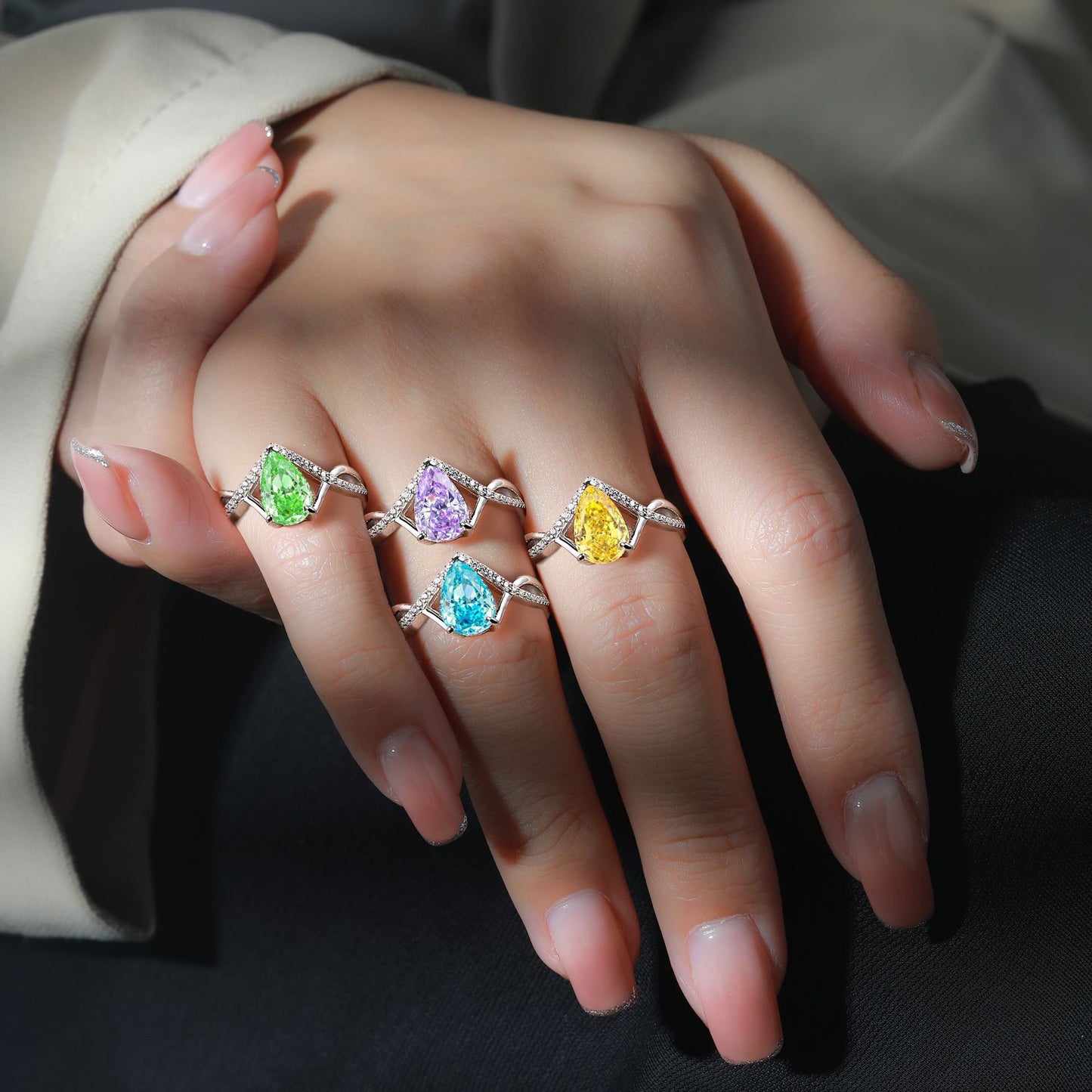 High-End 925 Sterling Silver 1.5ct Ice Flower Cut Ring