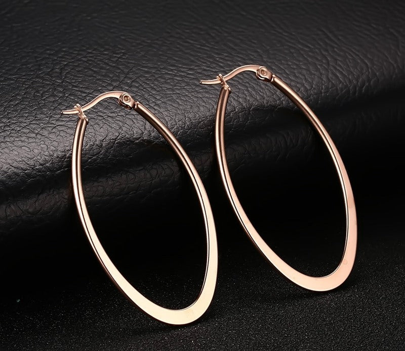 Earrings Large Circle Korean Titanium Steel Gold Earrings