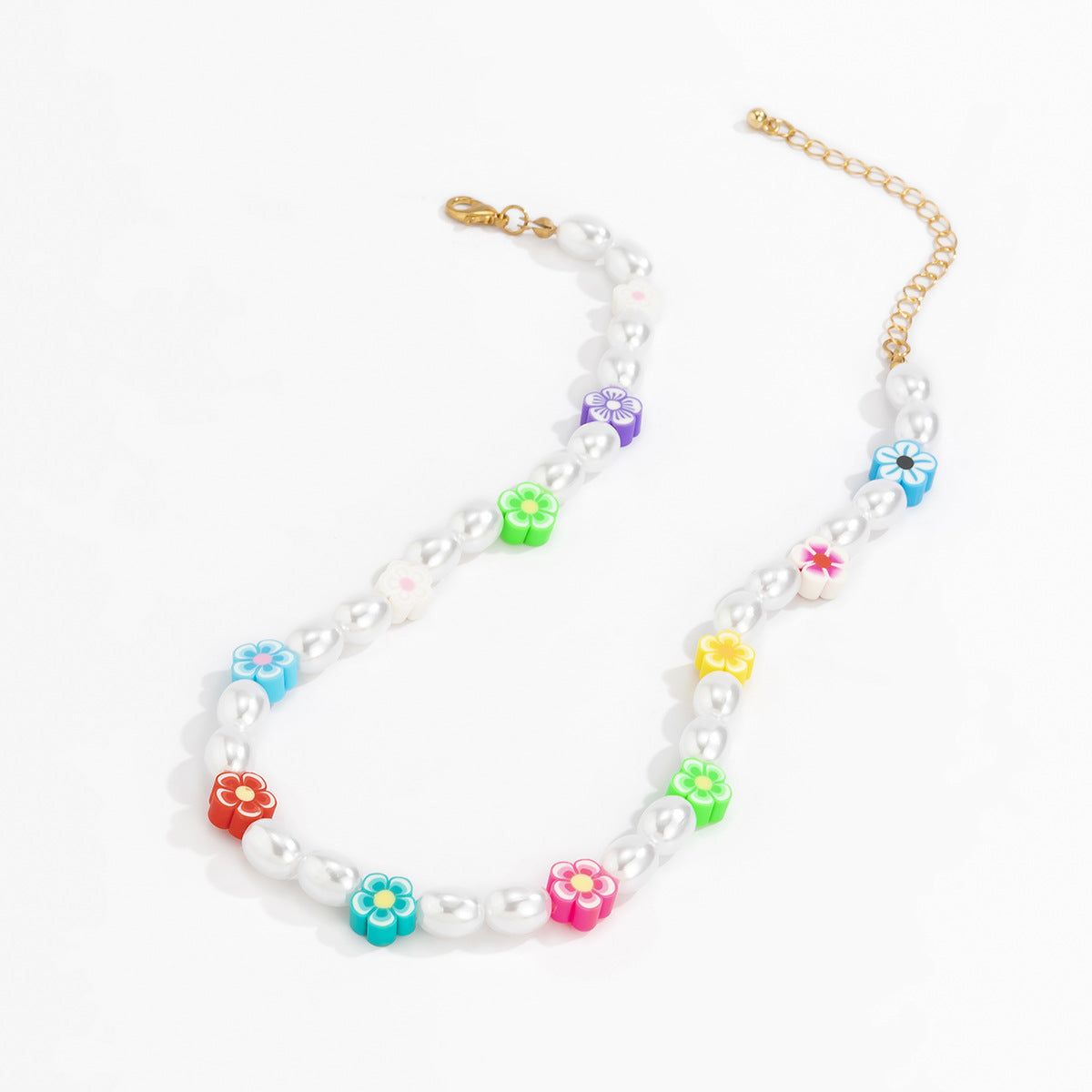 Planderful Vienna Verve Elegant Statement Necklace For Women Floral Imitation Pearl Ethnic Geometric Design