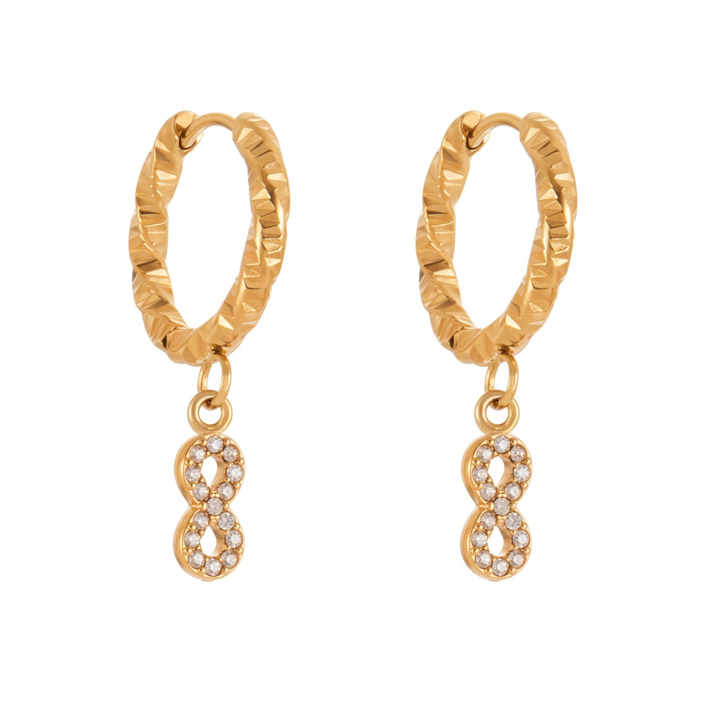 Planderful Zircon Earrings Exquisite Gold Plated For Women