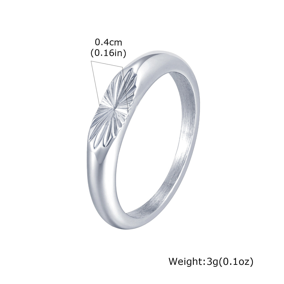 Men's Ring – Hot-Selling – Stainless Steel All-Light Flower Oval