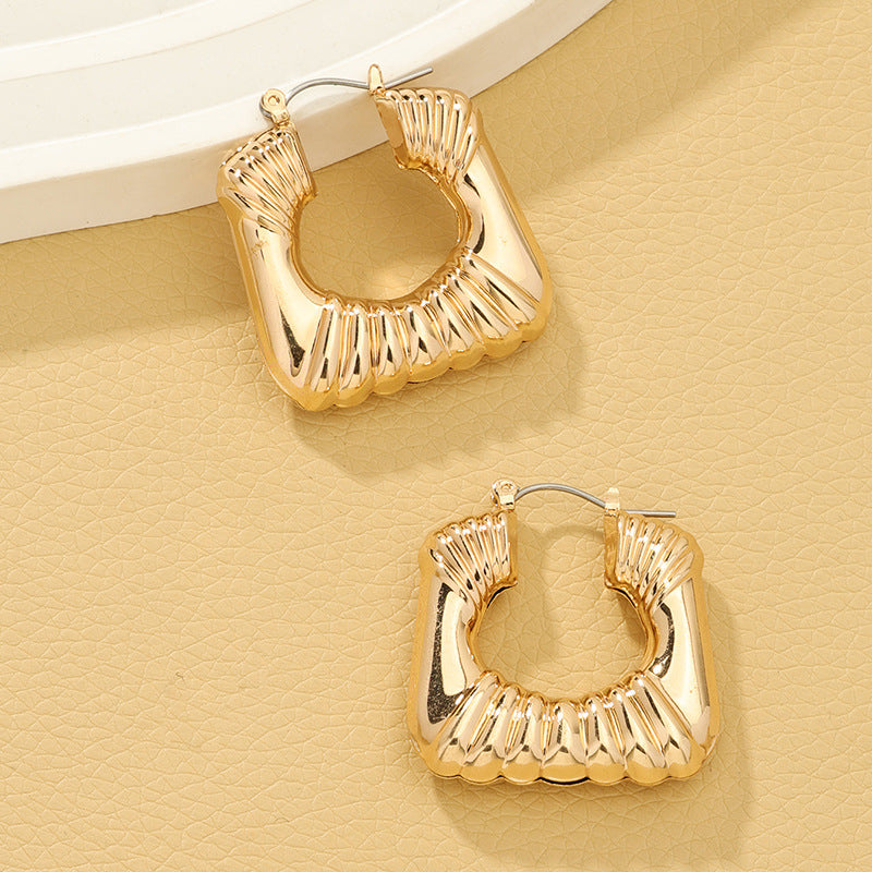 Simple Fashion Wholesale Metal Geometric Earrings for Women