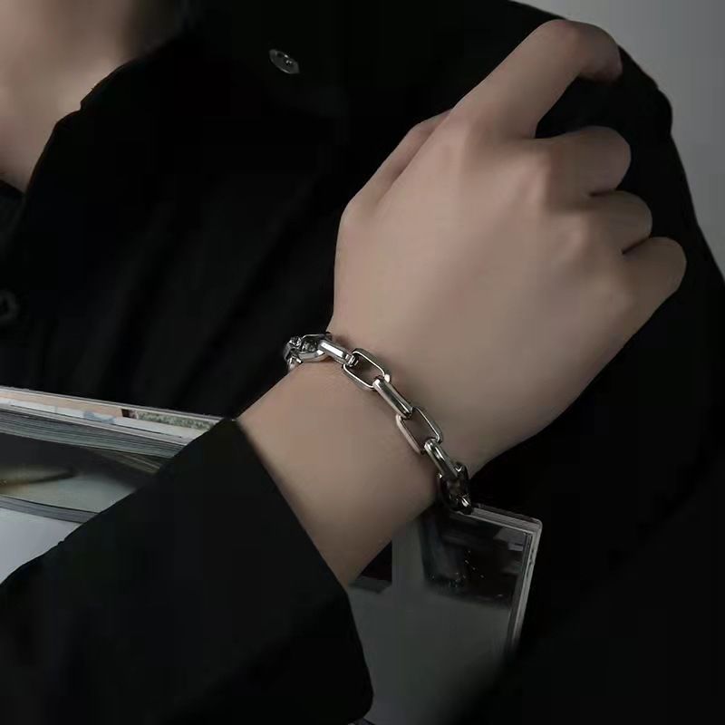 Planderful Jewelry Titanium Steel Cuban Link Bracelet