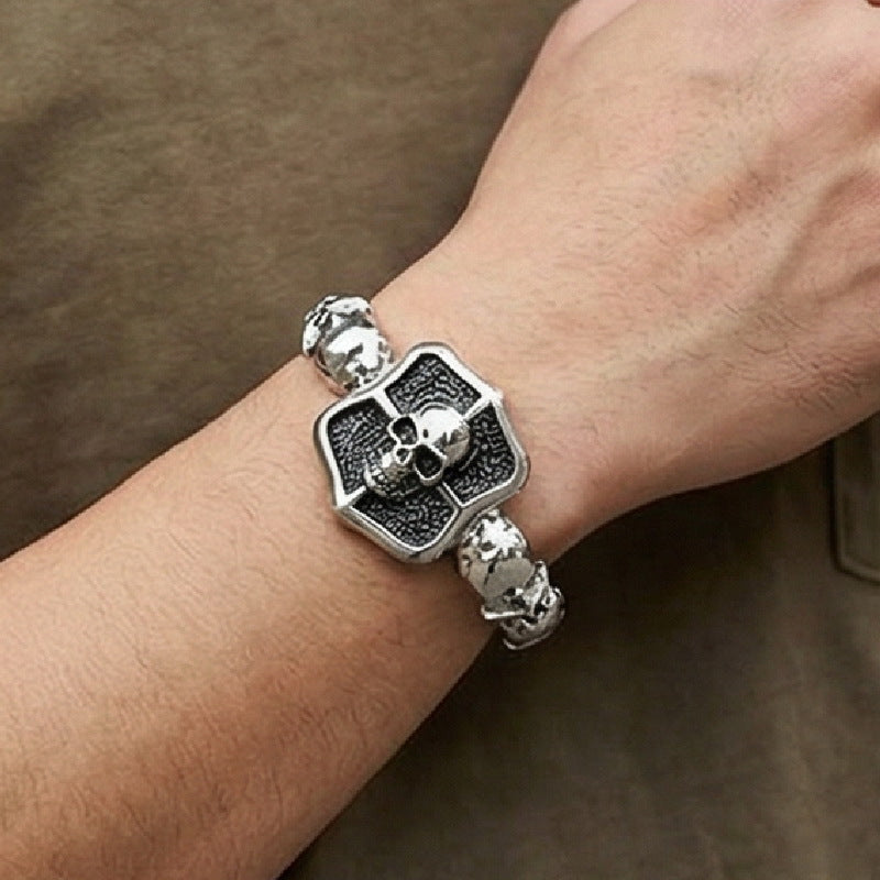 Hair – Punk Style Cross Skull Titanium Steel Men's Bracelet