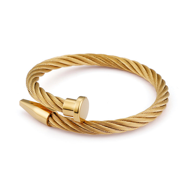 Nail Steel Wire Bracelet Bracelet – Stainless Steel Metal Texture