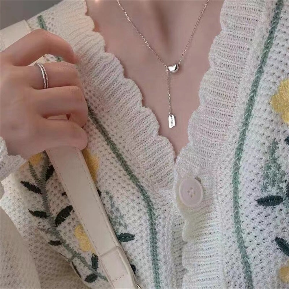 Korean Version of Simple INS Wind Acacia Bean Fringed Necklace