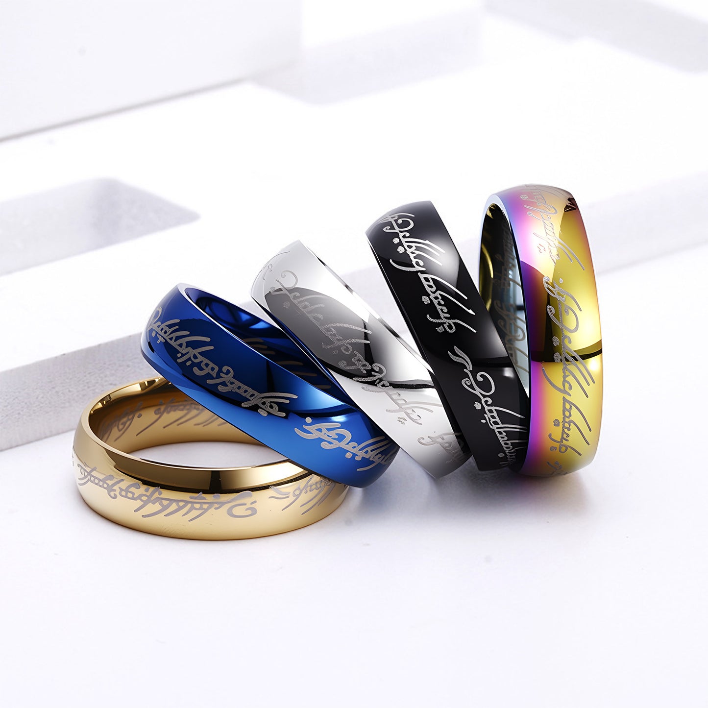 Stainless Steel Lord Of The Rings Ring By Planderful For Him And Her Unisex Bold Durable Jewelry