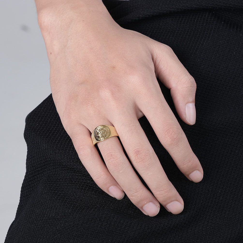Planderful Adjustable Titanium Steel Ring Unisex Gothic Exorcist Style Everyday Genie Collection