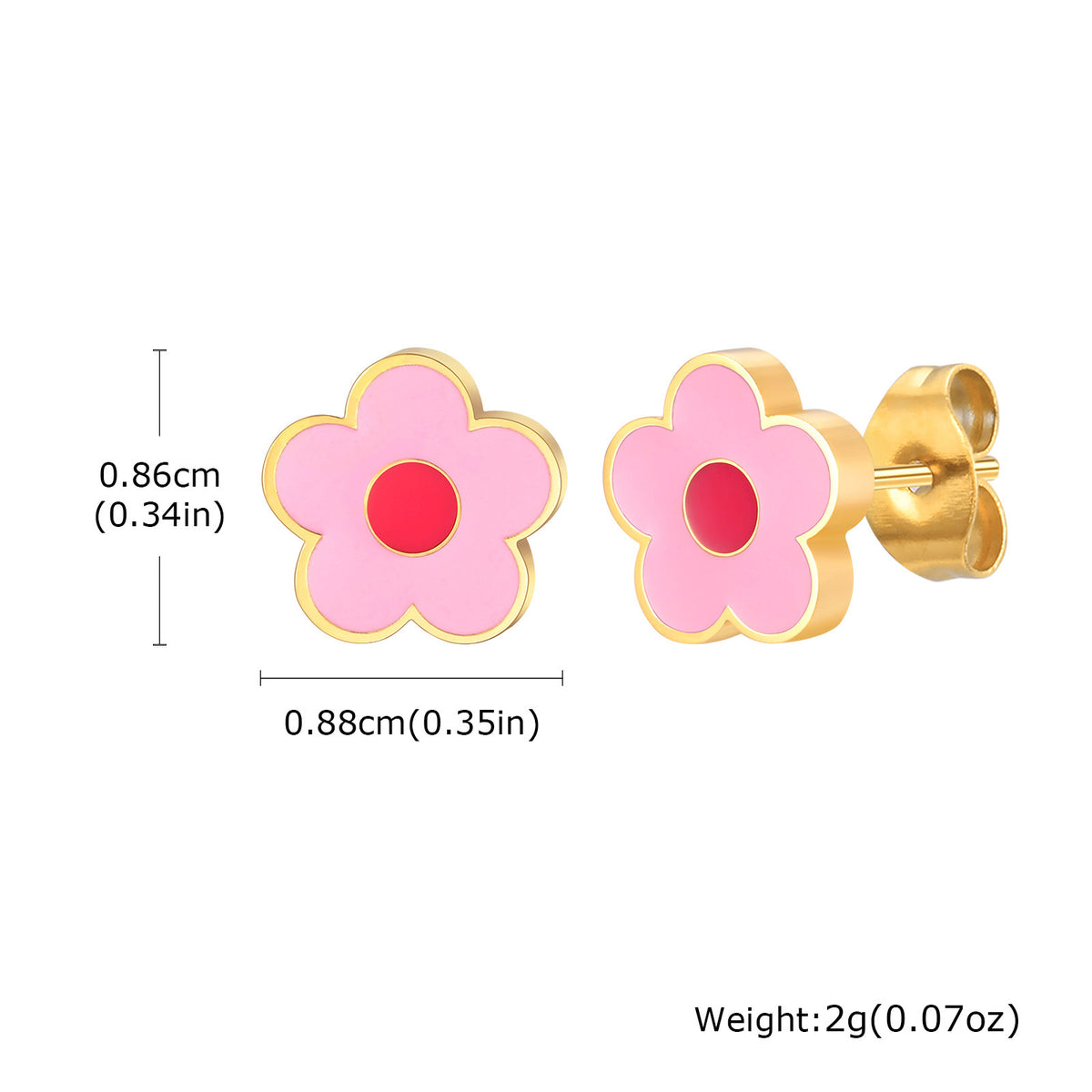 Colorful Enamel Stud Earrings — Multiple Styles