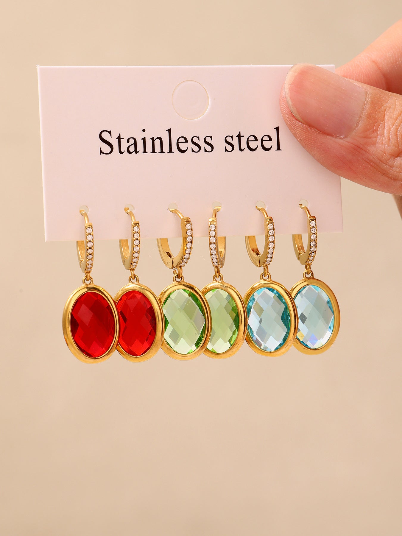 Planderful Lido Cut Oval Czech Glass Zircon Earrings Party