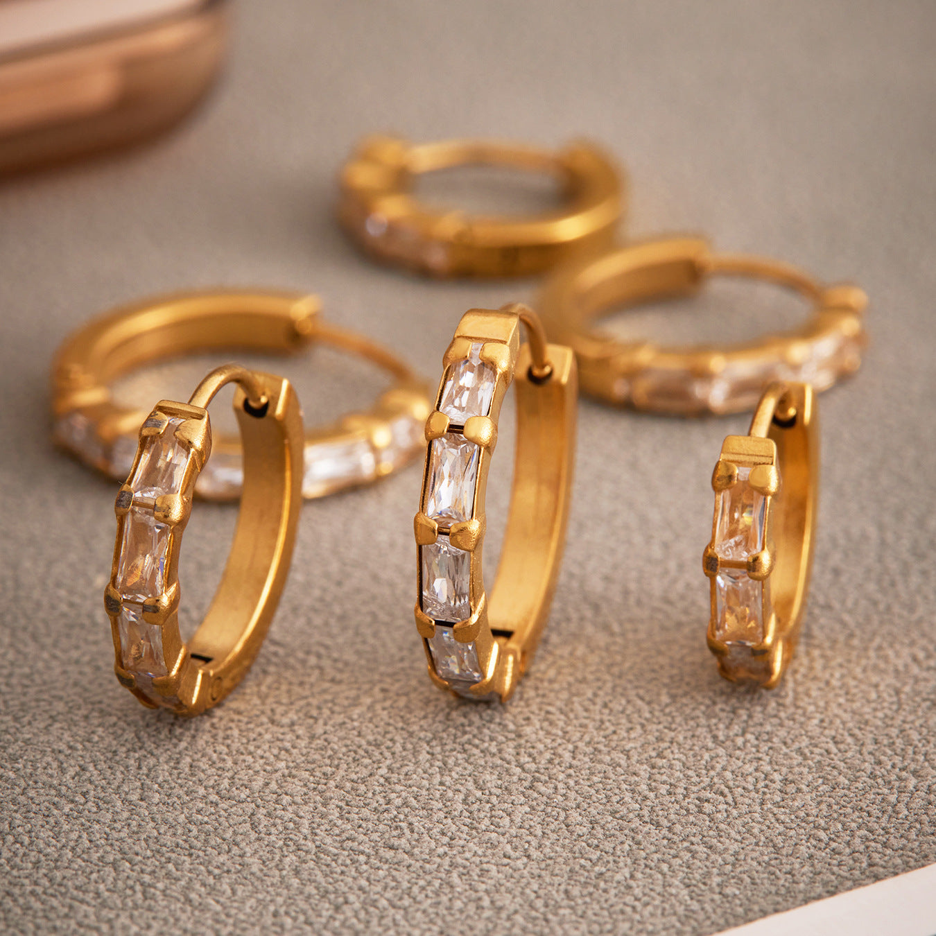 Planderful Exquisite Zircon Earrings Gold Plated Cross Women