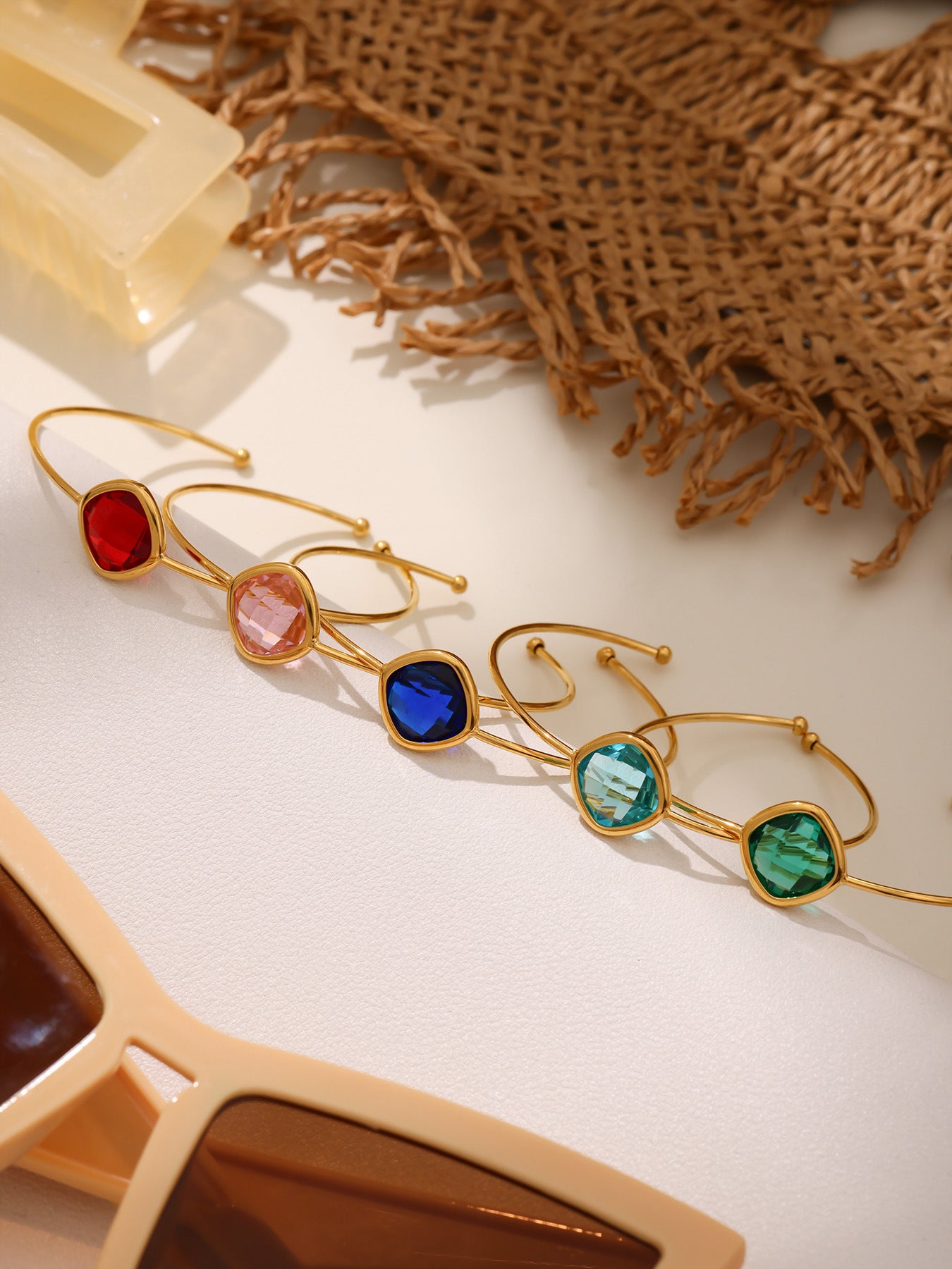 Planderful Czech Glass Open Bracelet For Women Light Luxury