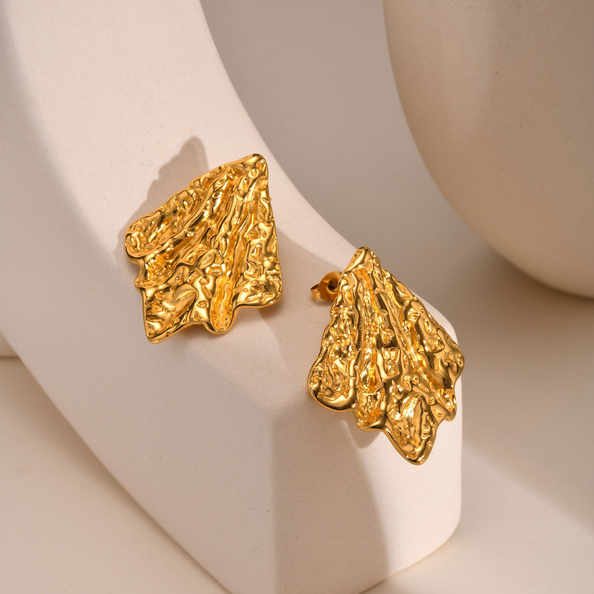 Modern Gold-Tone Stainless Steel Earrings