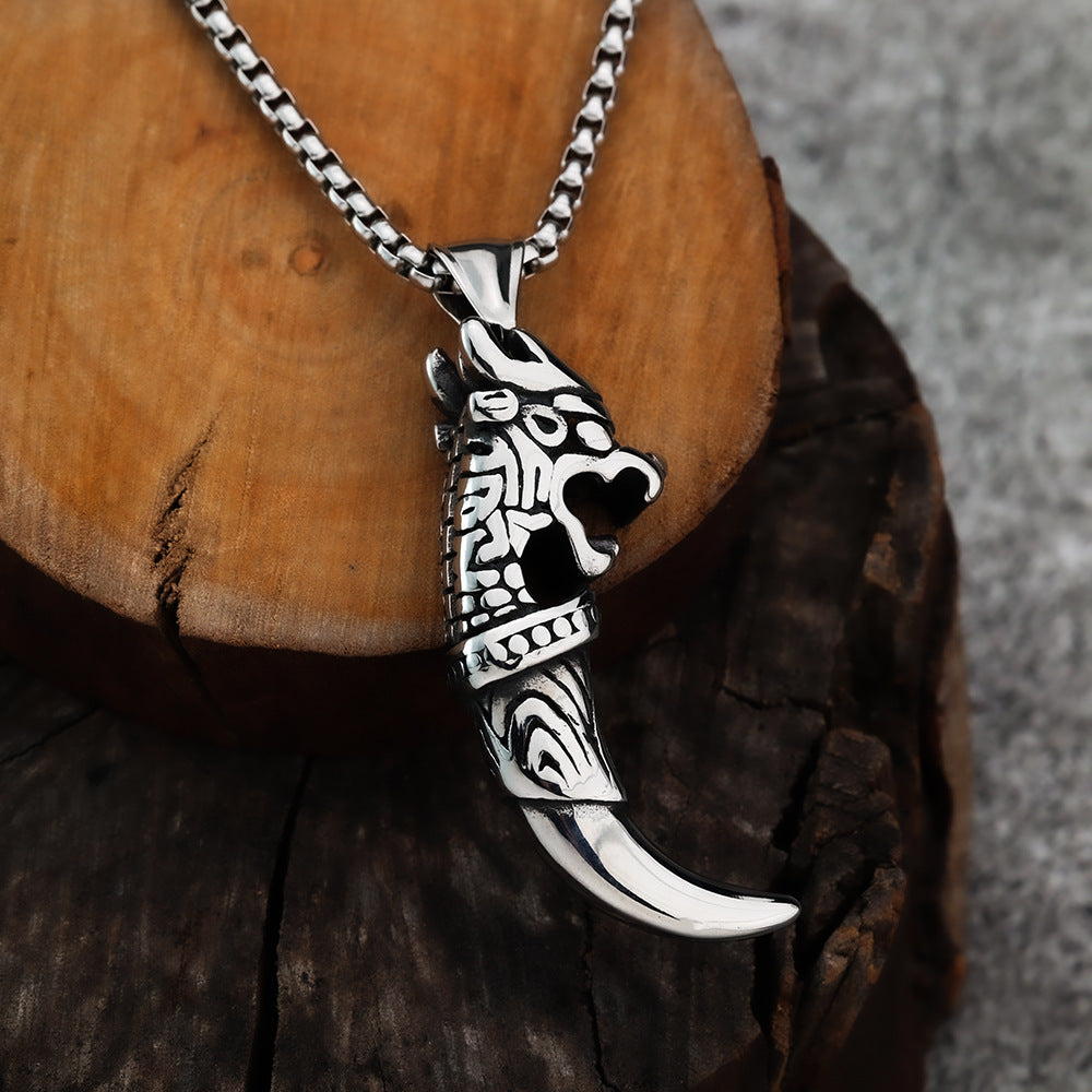Cross-Border Nordic Viking Pendant Personalized Wolf Tooth Men's Jewelry
