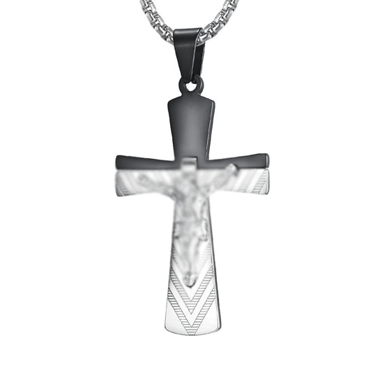 Punk Cross Stainless Steel Men's Pendant Necklace
