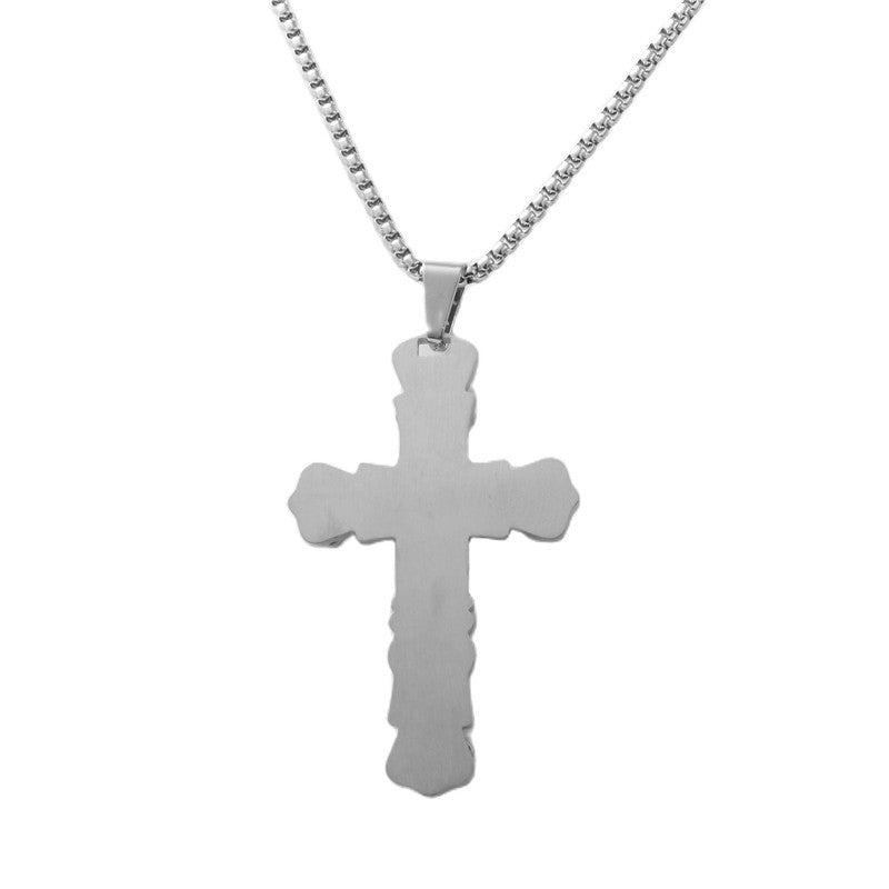 Personalized Retro Titanium Steel Cross Pendant Necklace for Trendy Men