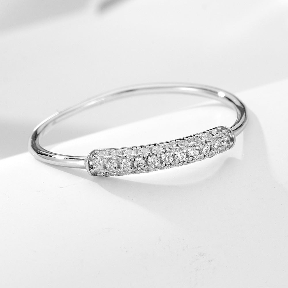 S925 Sterling Silver Micro-Inlaid Zircon Ring And Index Finger Ring Tail Ring