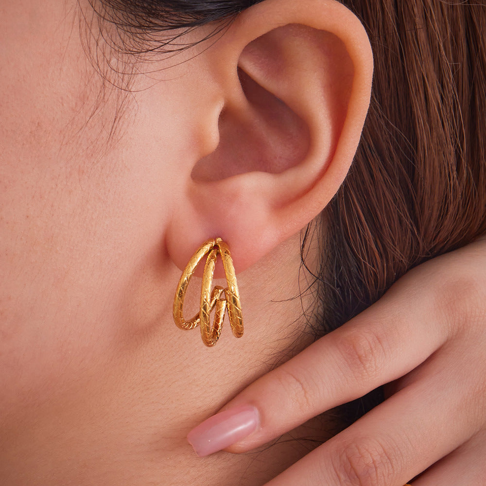 Planderful Everyday C Shaped Gold Plated Earrings