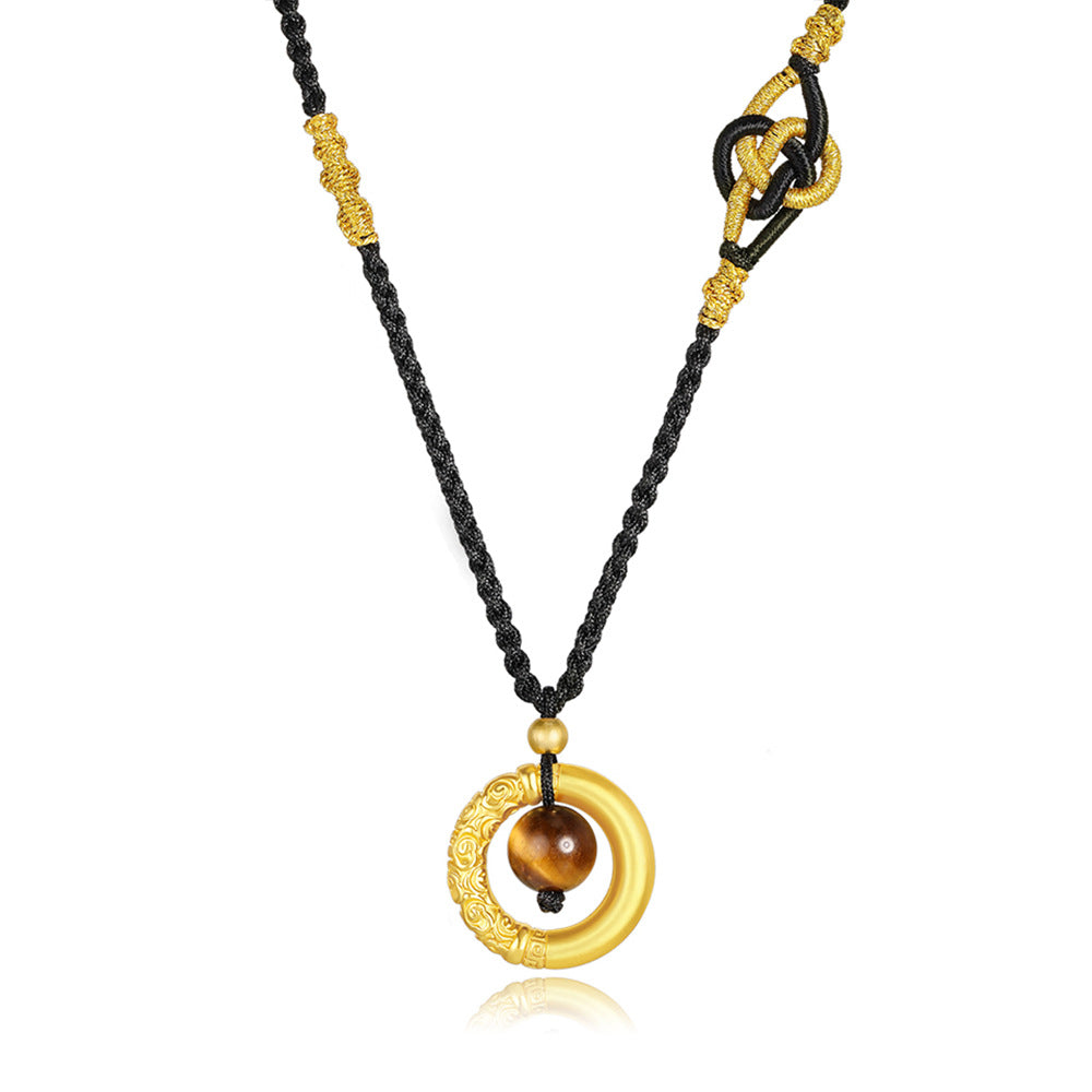 Dragon-Pattern Ruyi Peace Buckle Braided Necklace