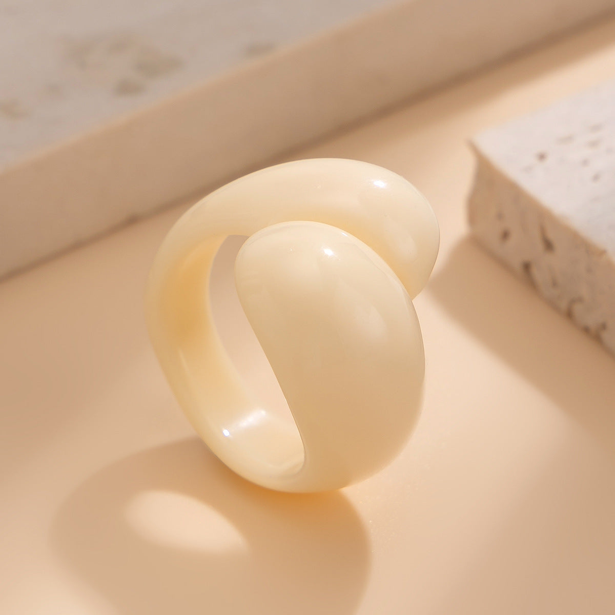 Planderful Water Drop Hug Ring Vienna Verve Transparent Geometric Statement Ring For Women