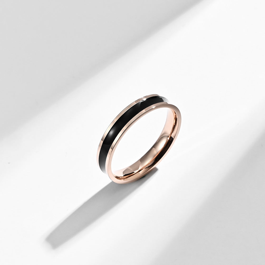 Simple Black and White Glue Neutral Ring Jewelry for Men