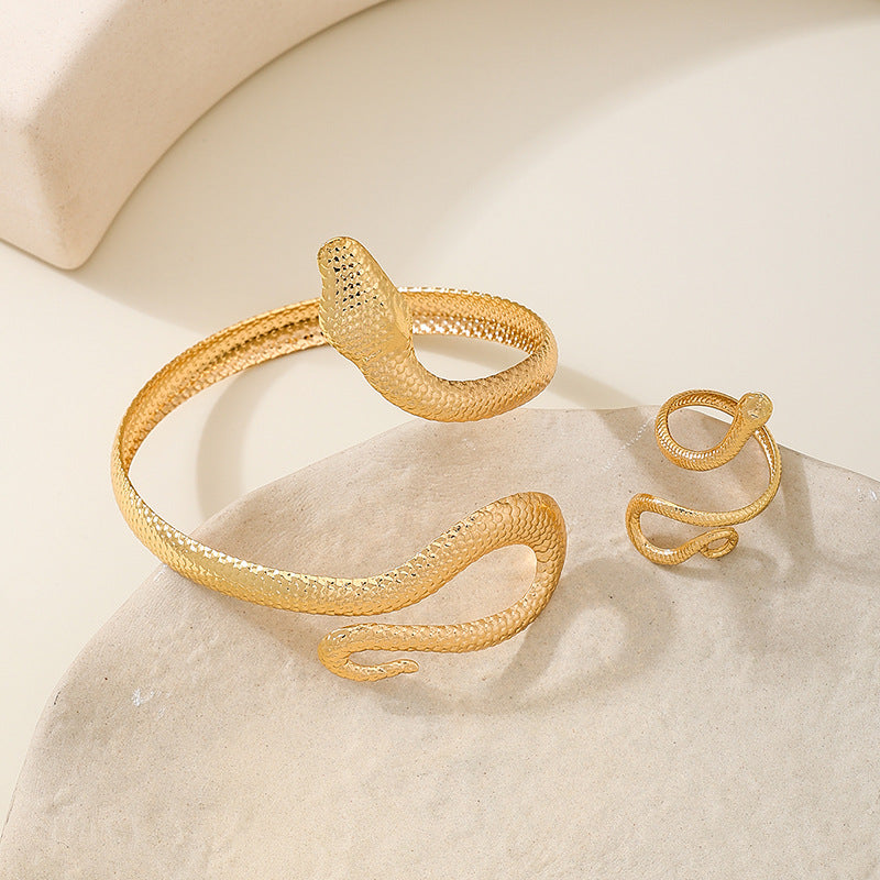 Irregular Serpentine Bracelet Ring Set by Planderful for Spring