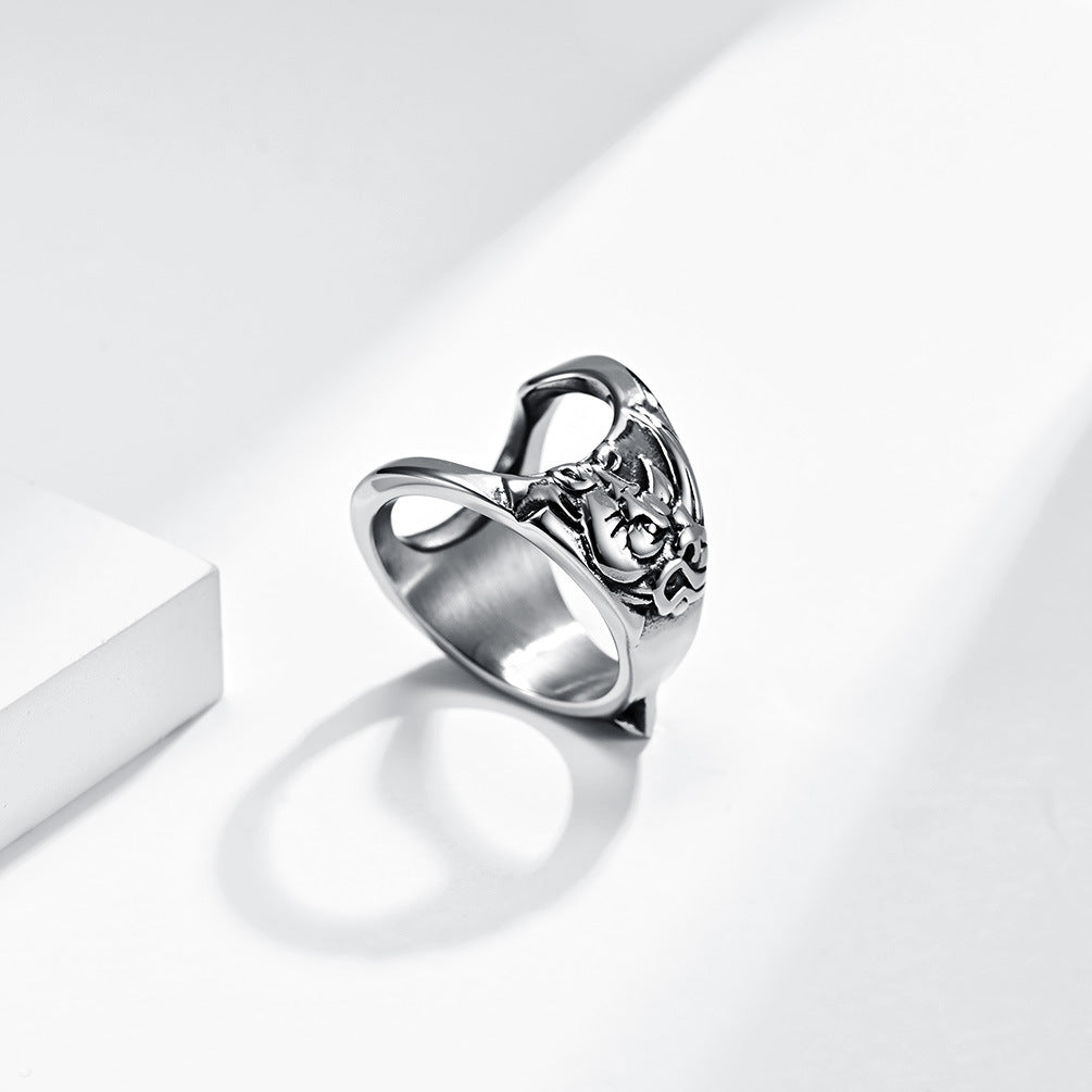 Self-Defense Rhino Head Multi-Functional Bottle Opener Ring