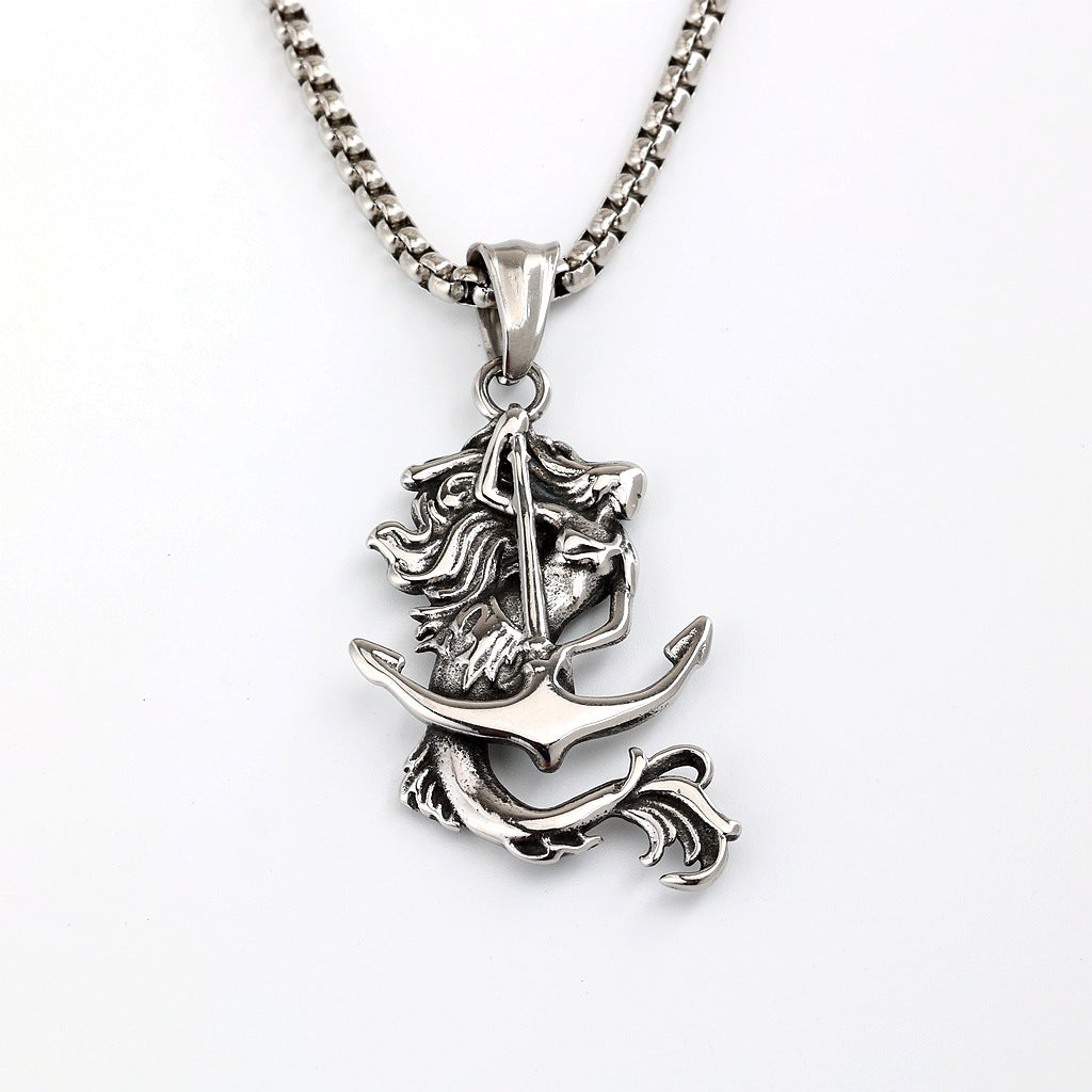 Vintage Anchor Stainless Steel Men's Pendant Necklace