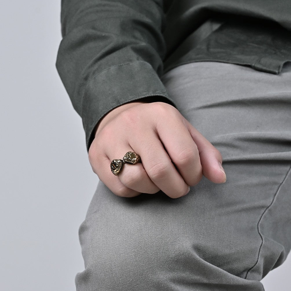 Double-Headed Snake Stainless Steel Women's Ring – Stainless Steel Antique Snake