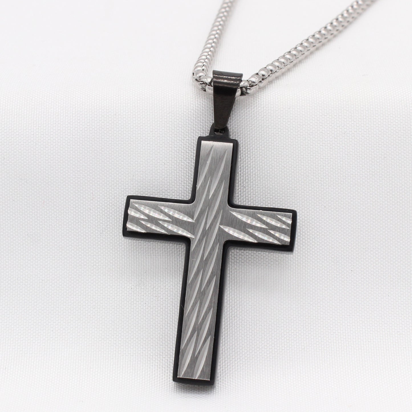European-American Retro Men's Titanium Steel Cross Pendant - Wholesale Jewelry for Foreign Trade