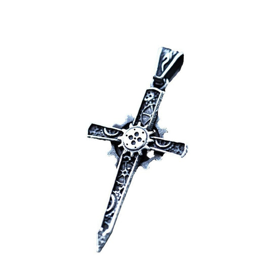 Titanium Steel Retro Cross Pendant for Men - Wholesale Stainless Steel Jewelry