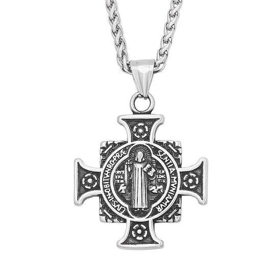 Punk Cross Stainless Steel Men's Pendant Necklace