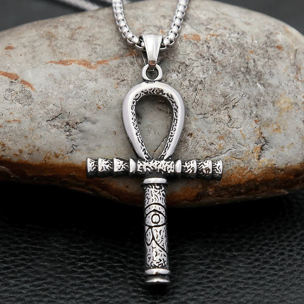 Eye of Horus Cross Stainless Steel Men's Pendant Necklace