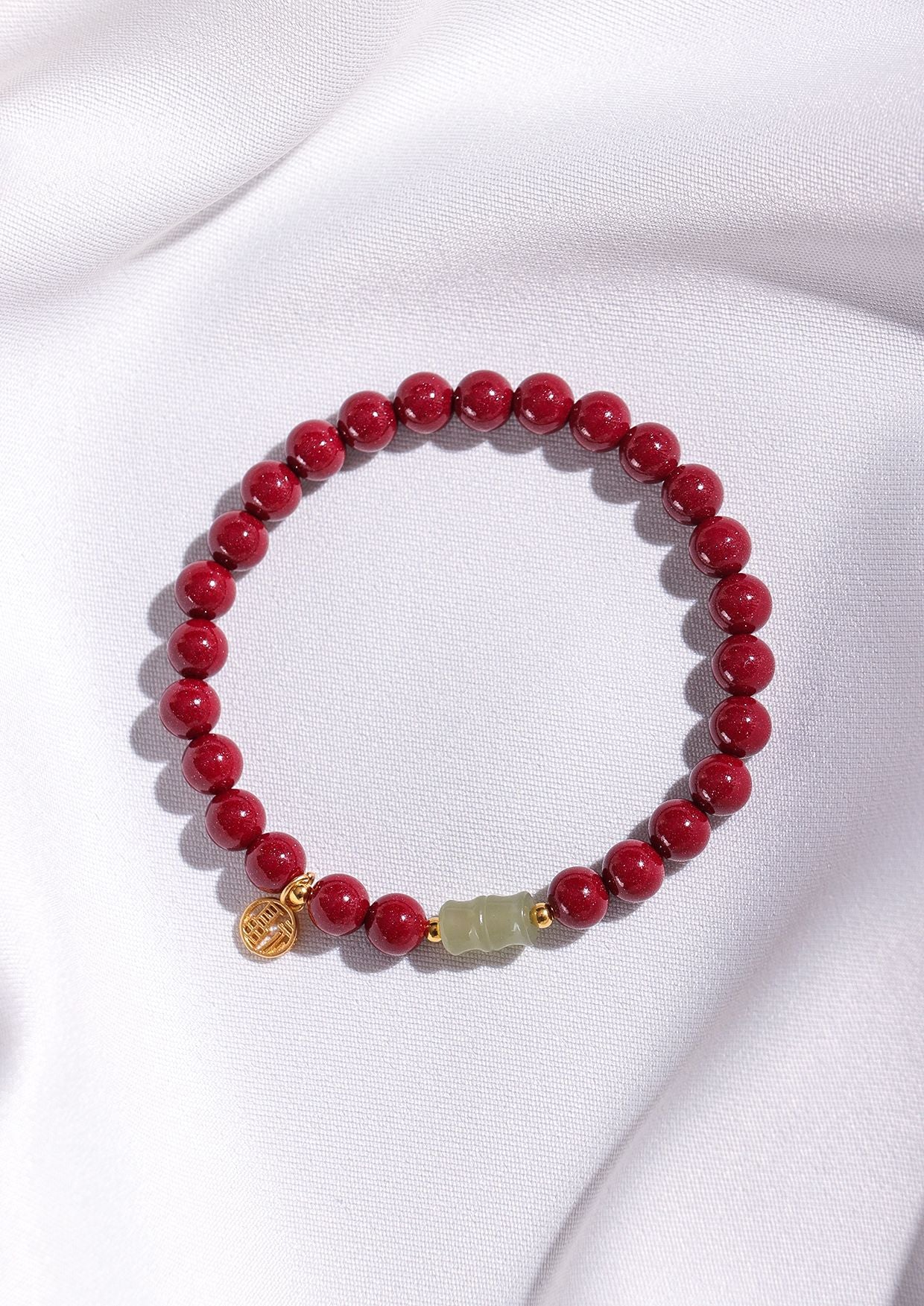 Planderful Fortune's Favor Bracelet – Unique Cinnabar and Jade Design