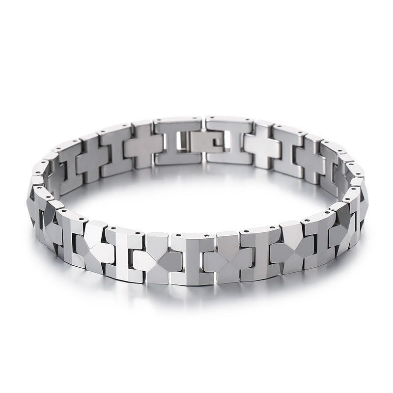 Men's Tungsten Steel Bracelet with Japanese and Korean Hipster Style