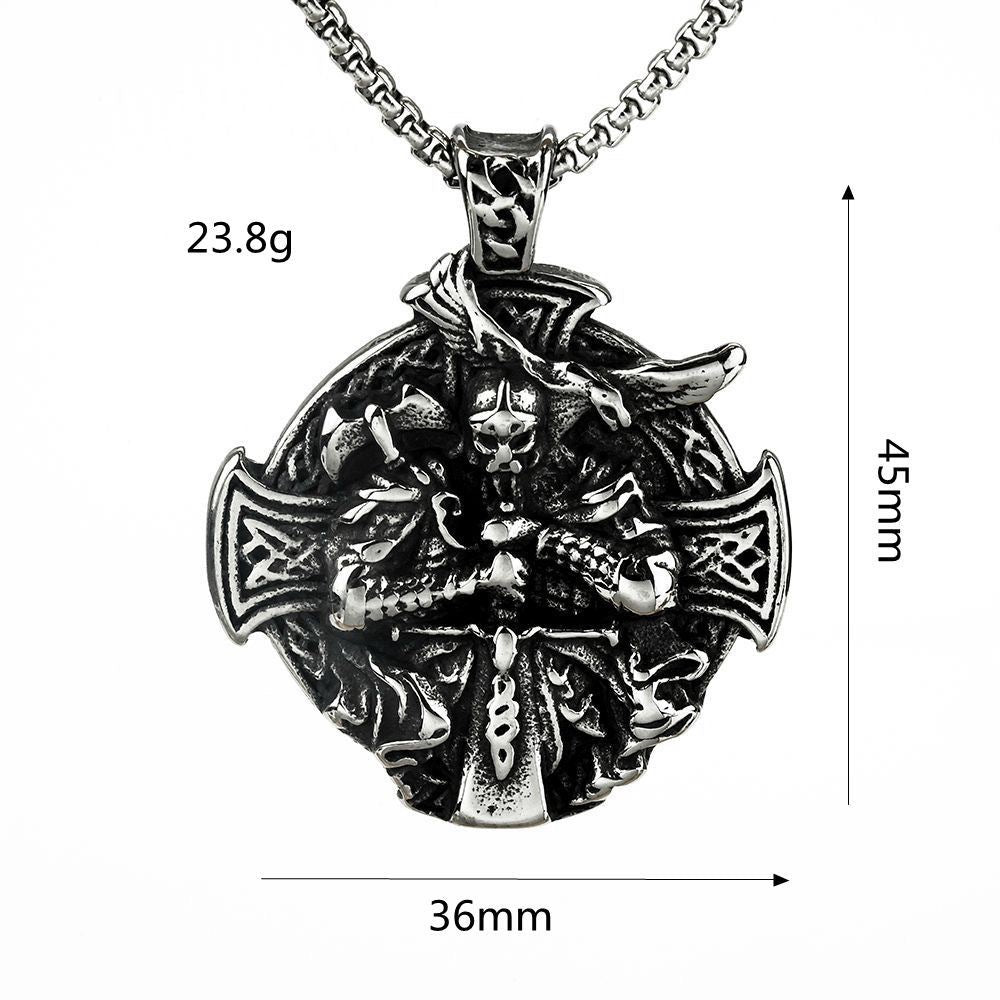 1. Planderful Odin Crow Pendant Necklace For Men Stainless Steel Viking Inspired Jewelry Gift