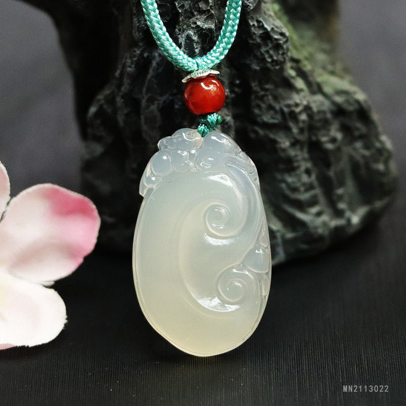 White Chalcedony Ruyi Pendant